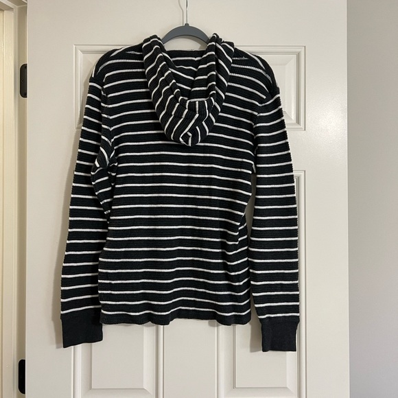 Polo by Ralph Lauren - knitted hoodie - Dark gray/white striped - Men’s Large - Picture 2 of 3